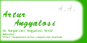 artur angyalosi business card